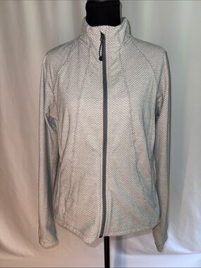 Athleta Light Gray Zip-Front Utility Jacket
